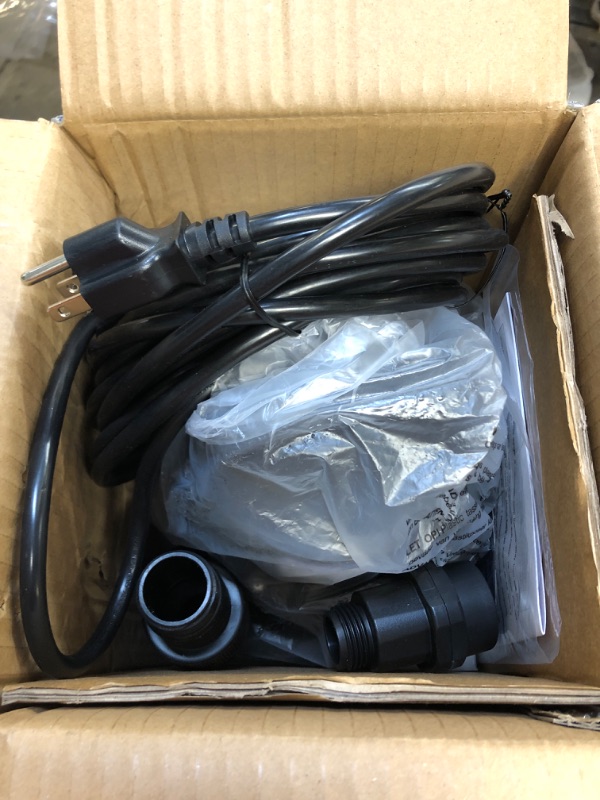 Photo 2 of Acquaer 1/2 HP Automatic Sump Pump, 2450GPH Submersible Water Pump with 3/4”Garden Hose Check Valve Adapter and 19FT Cord, Thermoplastic Utility Transfer Pump for Flooded Basement Pools Tub Draining AUTO 1/2 HP 2450GPH