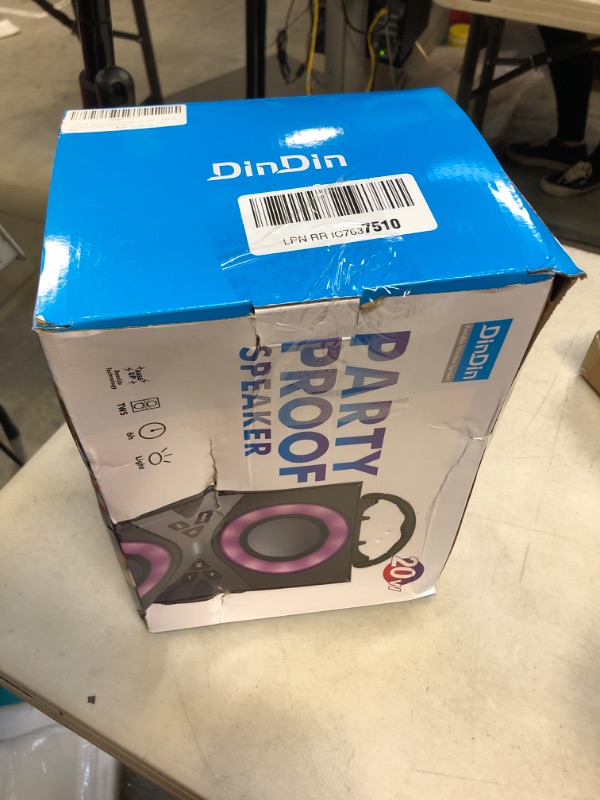 Photo 1 of DINDIN Bluetooth Speakers, 40W/20W(Peak) Wireless Portable Speaker with Subwoofer and Lights, 75dB Loud Stereo Sound, Rich Bass, Bluetooth 5.0 and Phone Holder, for Home Party, Outdoor Camping,Travel