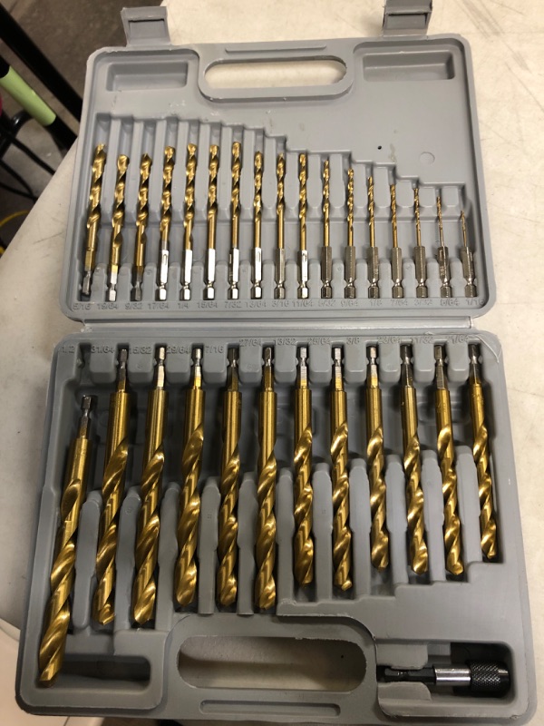 Photo 2 of 1/4" Hex Shank Quick Change HSS Titanium Coated 30-pc Drill Bit Set,Jikkolumlukka
