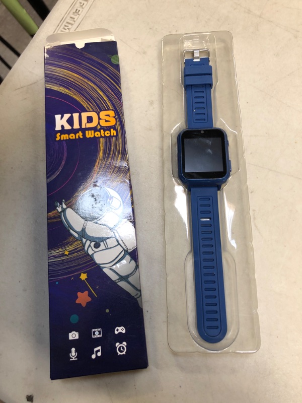 Photo 2 of Smart Watch for Kids with 24 Puzzle Games HD Touch Screen Camera Music Player Pedometer Alarm Clock Calculator Flashlight 12/24 hr Kids Watches Gift for 4-12 Year Old Boys Toys for Kids Blue