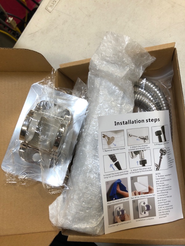 Photo 1 of 2 in 1 High-pressure shower head, Bathroom shower head, incl. 1 hand-held shower head 1 shower bracket and hose, Bathroom shower unit set, Bathroom accessories
