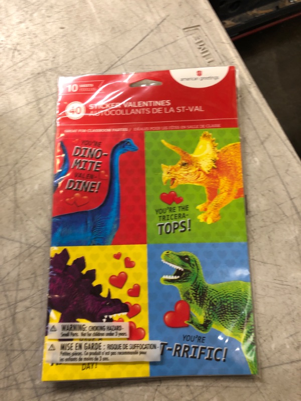 Photo 1 of American Greetings Valentine's Day Cards for Kids Classroom with Stickers, Dinosaur (40-Count)