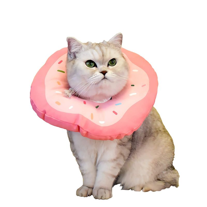 Photo 1 of Docutca Soft Cat Cone Collar, Cat Recovery Collar, Cute Donut Cat Cone Alternative After Surgery with Adjustable Neck Strap,Comfy Pet Pillow 
SIZE MEDIUM 