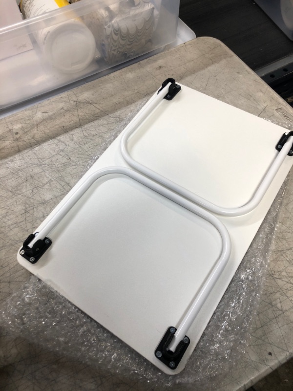 Photo 1 of Folding Lap Desk, Ruxury Laptop Stand Bed, Breakfast Serving Tray, Portable & Lightweight Mini Table, Lap Tablet Desk for Sofa Couch Floor - White White Small