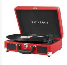 Photo 1 of Victrola Vintage 3-Speed Bluetooth Portable Suitcase Record Player & Vintage 3-Speed Bluetooth Portable Suitcase Record Player with Built-in Speakers | Upgraded Turntable Audio Sound (MISSING CORD, CHARGER)