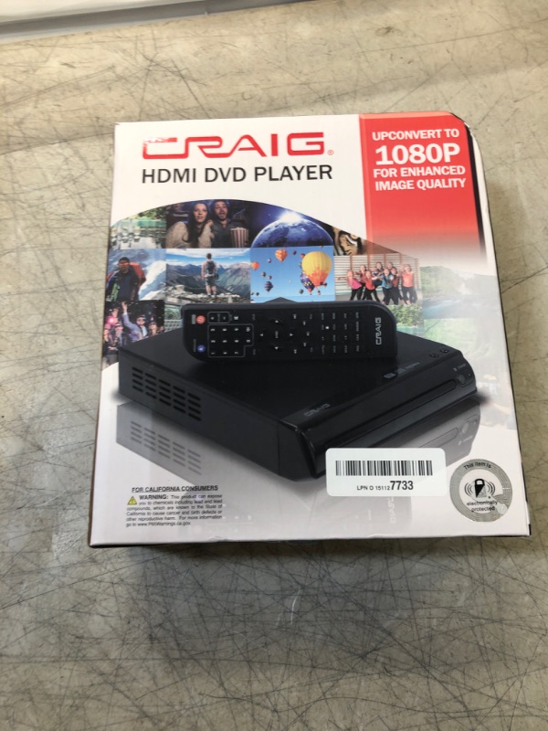 Photo 2 of Craig CVD401A Compact HDMI DVD Player with Remote in Black | Compatible with DVD-R/DVD-RW/JPEG/CD-R/CD-R/CD | Progressive Scan | Up-Convert to 1080p |