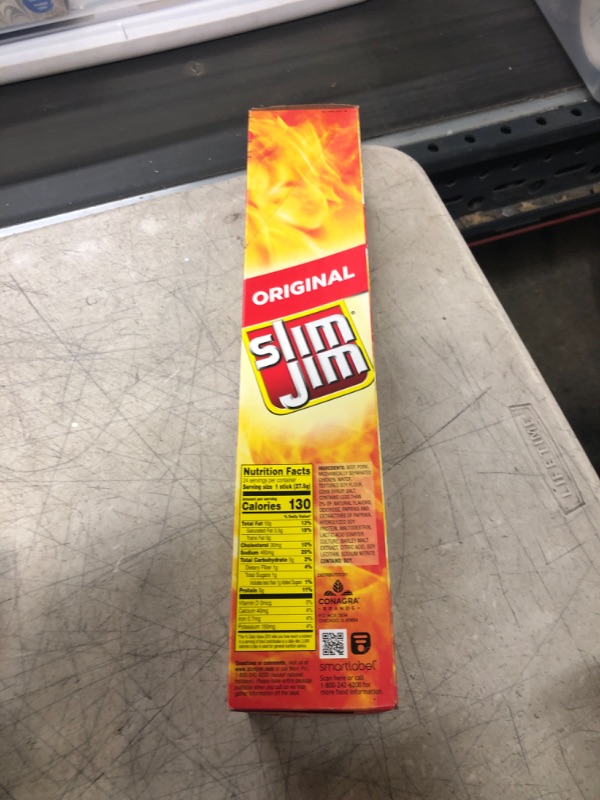 Photo 2 of Slim Jim Giant Smoked Meat Stick, Original Flavor, Keto Friendly, 0.97 Ounce (Pack of 24) Original 0.97 Ounce (Pack of 24) EXP FEB 4 2024