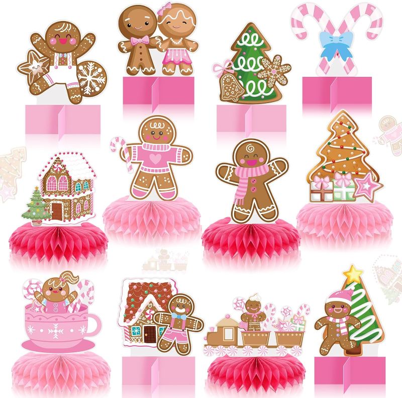 Photo 1 of 12 Pcs Gingerbread Man Honeycomb Centerpieces Christmas Decorations Birthday Party Supplies Baby Shower Decor Gingerbread Man Theme Party Cake Balls Table Toppers Party Supplies Theme Decorations
