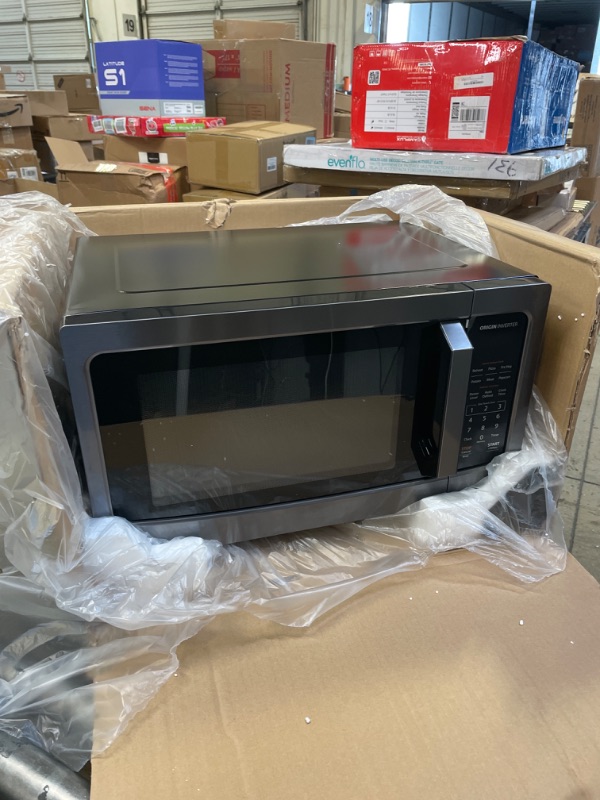 Photo 1 of TOSHIBA ML-EM45PIT(BS) Countertop Microwave Oven with Inverter Technology, Kitchen Essentials, Smart Sensor, Auto Defrost, 1.6 Cu.ft, 13.6" Removable Turntable, 33lb.&1250W, Black Stainless Steel 1.6 Cu. Ft.-Inverter
