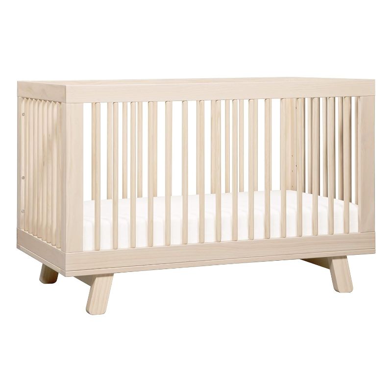 Photo 1 of Babyletto Hudson 3-in-1 Convertible Crib with Toddler Bed Conversion Kit in Washed Natural, Greenguard Gold Certified