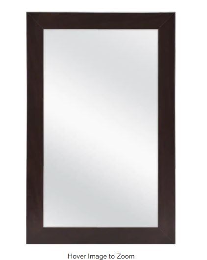 Photo 1 of 15.25 in. W x 26 in. H Rectangular Framed Surface-Mount Bathroom Medicine Cabinet with Mirror in Java
