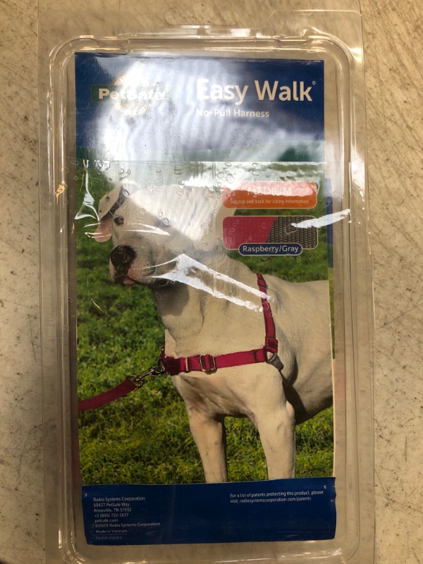 Photo 2 of PetSafe Easy Walk No-Pull Dog Harness - The Ultimate Harness to Help Stop Pulling - Take Control & Teach Better Leash Manners - Helps Prevent Pets Pulling on Walks - Medium, Raspberry/Gray Medium Raspberry/Gray