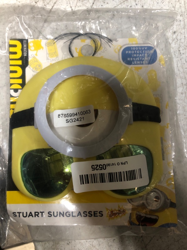 Photo 2 of Sun-Staches Minions Characters Official Sunglasses Kevin, Stuart, Fluffy Unicorn UV 400 Lenses, One Size Fits Most Stuart Goggles