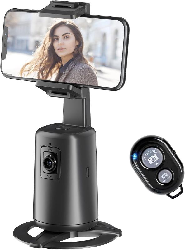 Photo 1 of Auto Face Tracking Tripod - 360° Rotation Auto Tracking Phone Holder, No App, Phone Camera Mount with Remote and Gesture Control, Rechargeable Smart Shooting Holder for TIK Tok, Vlog, YouTube Video
