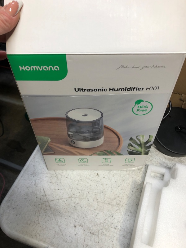 Photo 1 of Homvana Cool Mist Humidifier for Bedroom Home, 3L Top Fill Water Humidifiers for Plants Baby Large Room, 32H Runtime, Quiet Operation, Auto-Shut Off, Essential Oil Diffuser, Night Lights, BPA Free