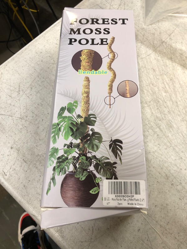 Photo 1 of 2 Pcs Moss Pole Extending to 47  Inches for Plants Monstera, Plant Support Stakes for Indoor Climbing Plants Grow Upwards, 