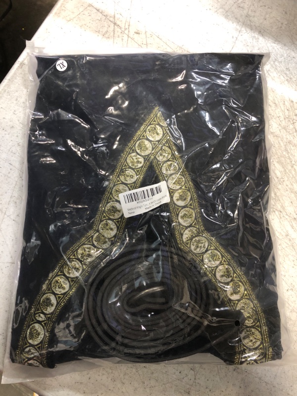 Photo 1 of KOGOGO Medieval Knight Tunic Viking Warrior T-Shirt Pirate Costume with Belt X-Large Black