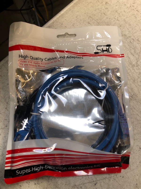 Photo 2 of SHD Cat6 Ethernet Cable(3Feet 2Pack) Network Patch Cable UTP LAN Cable Computer Patch Cord-(Blue/Black) 3FT