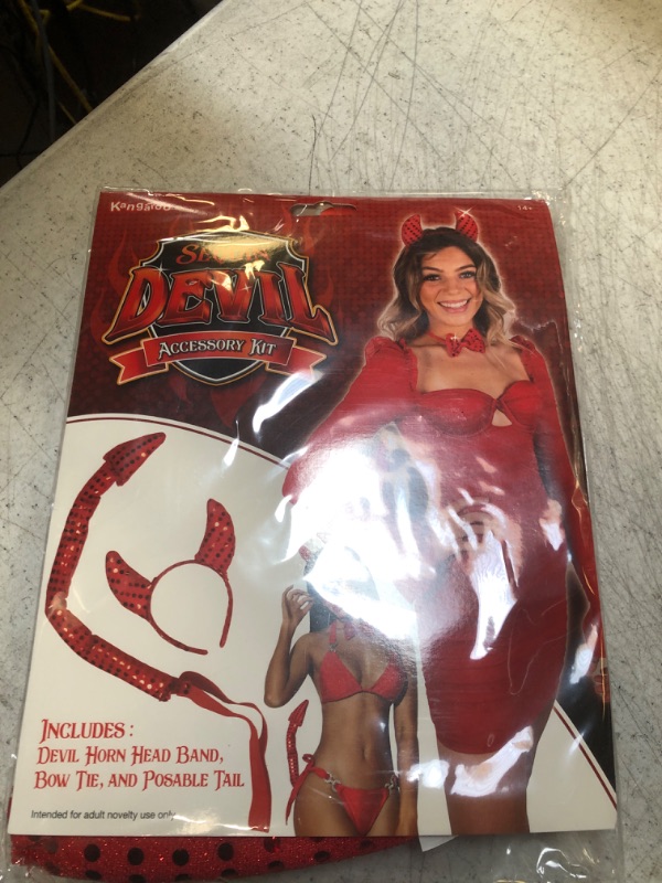 Photo 2 of Kangaroo's Sequin Devil Costume, Red, Size Adult