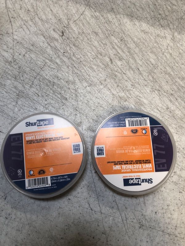 Photo 2 of 2 pack 
Shurtape EV 77 Professional Grade, All-Weather Color Vinyl Electrical Tape, UL Listed/CSA Approved, 7.0 Mil, Purple, 3/4 Inch x 66 Feet, 1 Roll (104699) Pro Purple