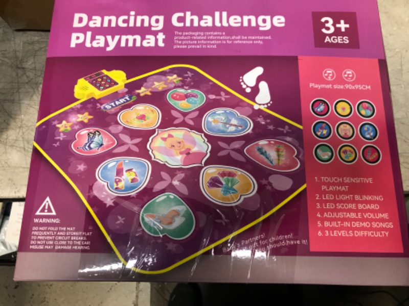 Photo 2 of Dance Mat Toys for 3-10 Year Old Girls, Upgraded Dance Mat for Kids Ages 4-8 8-12 with Led Light & 9 Demos & 3 x 8 Challenge Levels, Musical Toys Christmas Birthday Gifts for Girls Boys Kids Choose