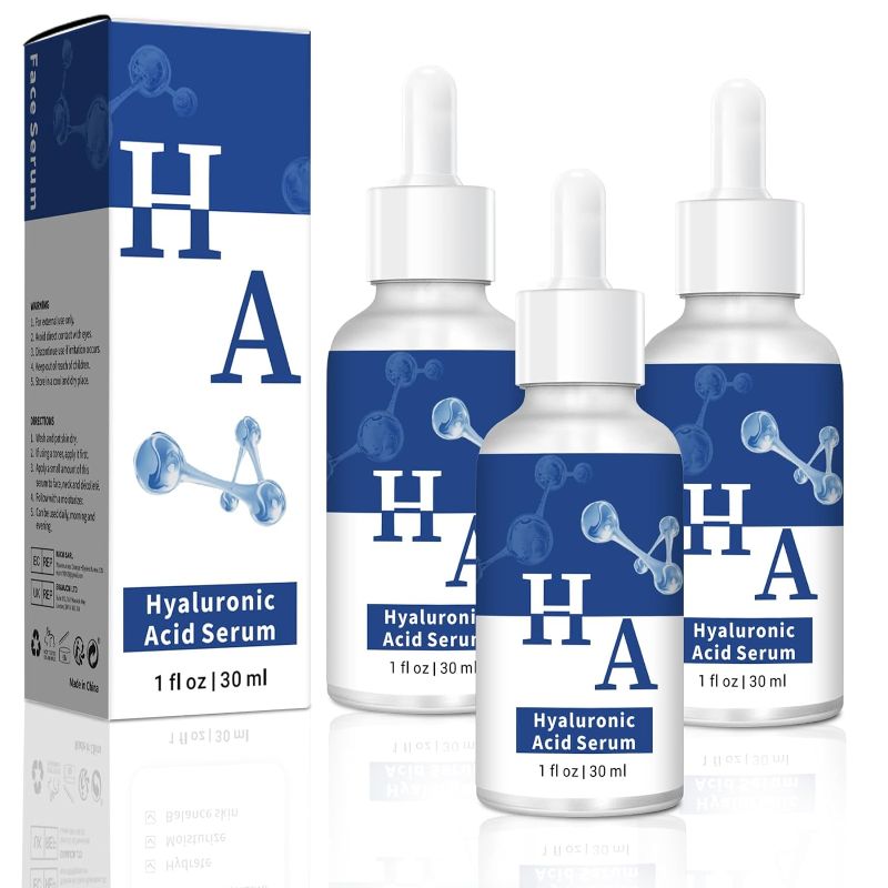 Photo 1 of 3 Pack Hyaluronic Acid Serum Moisturizing for Face Anti-Wrinkle Anti-Aging (1FL.OZ)
