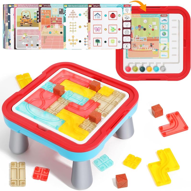 Photo 1 of 2-in-1 Board Games and Puzzles for Kids Ages 3-5 5-7, Blocks Puzzle Brain Teasers Logic Thinking Game Table, STEM Montessori Preschool Learning Early...
