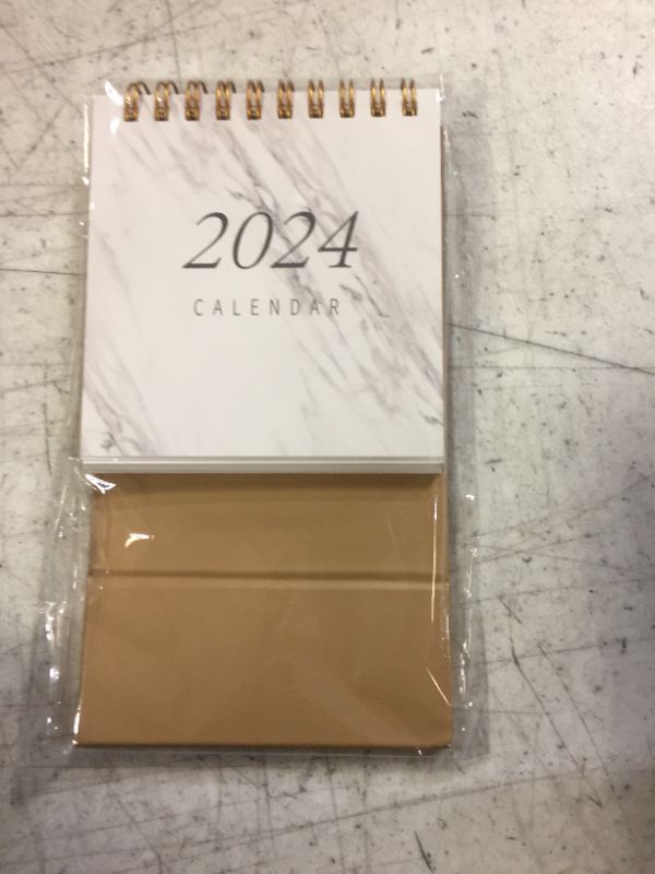 Photo 2 of Hinature Mini Desk Calendar 2023-2024 - Runs From June 2023 until December 2024 Small Desktop Calendar Thick Paper Twin-Wire Binding for Home Office School (marble) - 1pc