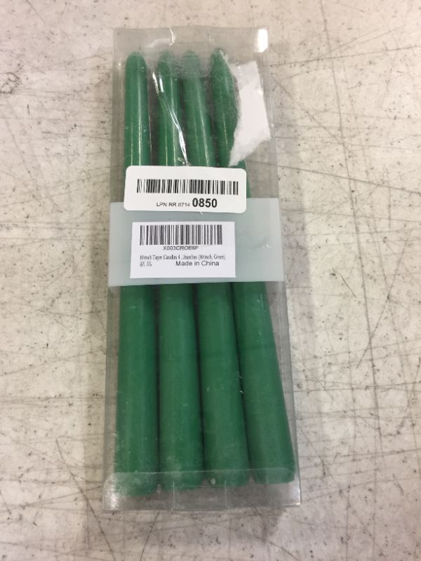 Photo 2 of 10 inch Green Taper Candles-Set of 4 Taper Candles -Dripless and Smokeless,Tall Candlesticks, Home Dinner, Party, Wedding, Halloween, Churches,Christmas Candles(10 inch, Green)