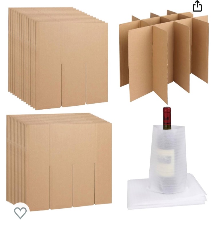 Photo 1 of JMIATRY 4 Set Moving Glass Divider Kit Cardboard Dividers for Glass Moving Box With 50 PCS Foam Pouches Glass Packing Kit Fits 16x12x12 Inch Box (Box Not Included)
