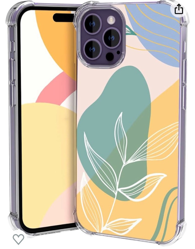 Photo 1 of YEPO for iPhone 14 Pro Case Phone Cover, TPU Bumpers Soft Protective Cover for iPhone 14 Pro Clear Case Multi-Colored Painting
