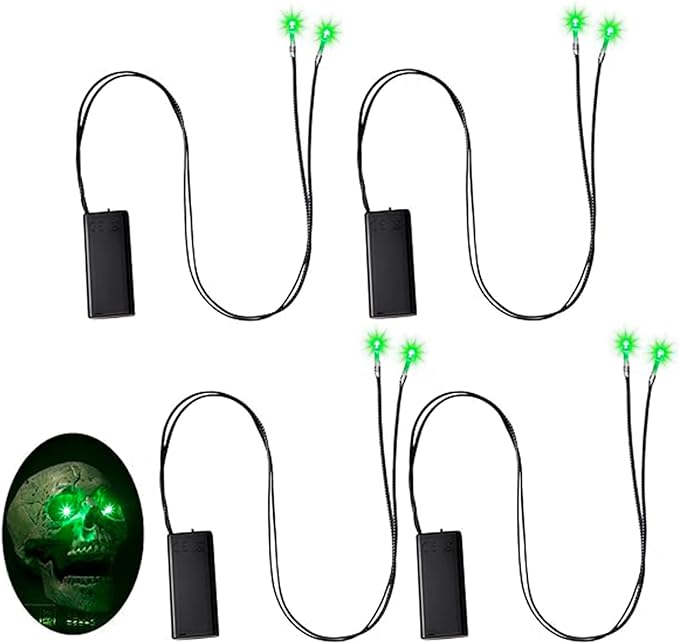 Photo 1 of Halloween Party LED Red Glowing Laser Eyes, Pack of 4 for Mask Light Eyes with Battery Box, Batteries Not Included
