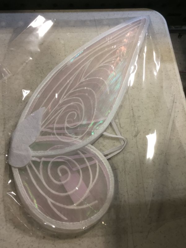 Photo 2 of YCNASSS Fairy Wings Butterfly Wings Dress Up Sparkling Sheer Angel Wings Halloween Costume Fairy Wings for Girls Kids (White)