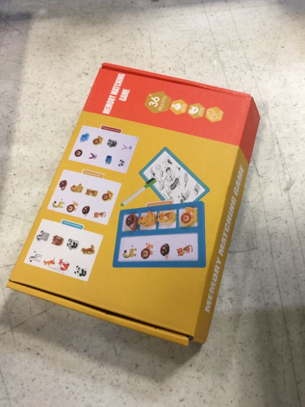 Photo 1 of Bravmate Wooden Memory Matching Games, 3 in 1 Montessori Toy Set Including Puzzle Board, Lacing Beads and Double Functional Doodle Board, Preschool Educational Toys for Toddler Aged 2 3 4 Years Old Animal