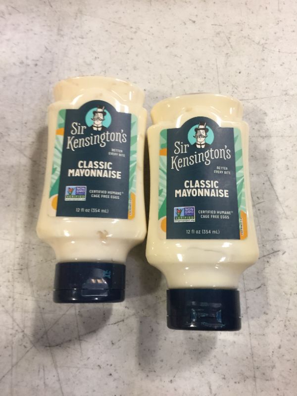 Photo 2 of 2 PACK--Sir Kensington's Mayonnaise Classic Mayo Gluten Free Non- GMO Project Verified Shelf-Stable 12 oz- BEST BY- 02/2024
