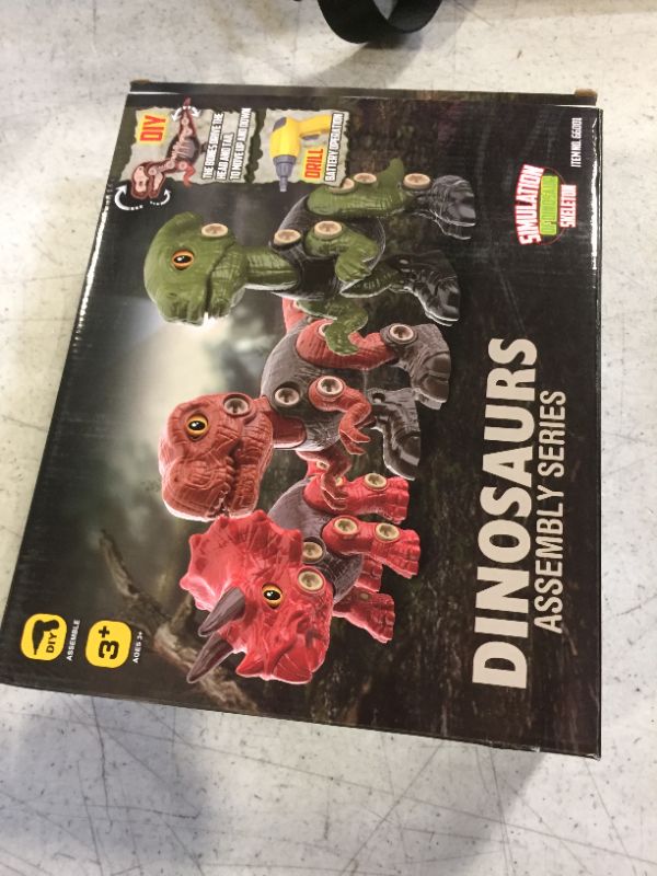 Photo 2 of Dinosaur Toys for 3 4 5 6 7 Year Old Boys, Take Apart Dinosaur Toys with Electric Dill for Kids, STEM Educational Construction Building Dinosaur Toys, Party Birthday Gifts for 3-7 Years Old Boys Girls