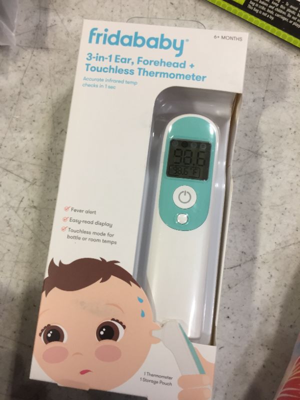 Photo 2 of Frida Baby Infrared Thermometer 3-in-1 Ear, Forehead + Touchless for Babies, Toddlers, Adults, and Bottle Temperatures,Digital