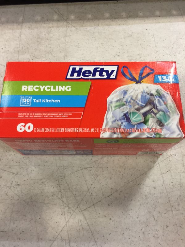 Photo 2 of Hefty Recycling Trash Bags, Clear, 13 Gallon, 60 Count Clear 13 Gallon - 60 Count