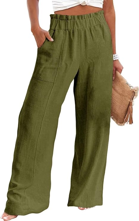 Photo 1 of SIZE SMALL --- SySea Women's High Waisted Palazzo Pants Loose Wide Leg Flowy Casual Trousers with Pockets 