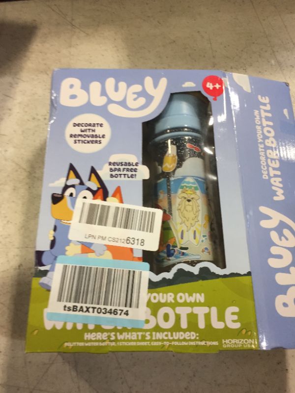 Photo 2 of Bluey Decorate Your Own Water Bottle, Repositionable Stickers, Great For Bluey Birthday Parties, Summer Sports, and More, Reusable BPA-Free Water Bottle for Kids Ages 3, 4, 5, 6