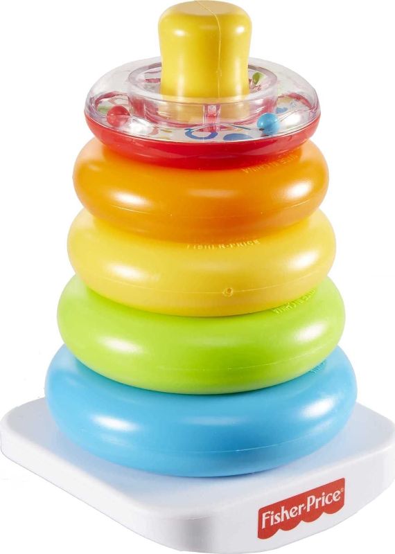 Photo 1 of Fisher-Price Baby Stacking Toy Rock-A-Stack, Roly-Poly Base With 5 Colorful Rings For Ages 6+ Months
