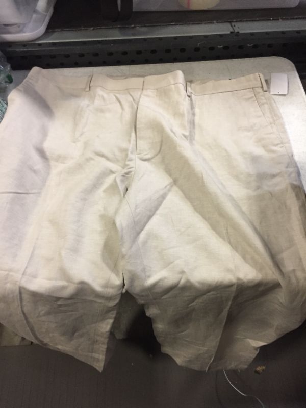 Photo 1 of Cubavera Men's Flat Front Linen Blend Dress Pant (Waist Size 30 - 54 Big & Tall) 46W x 30L Khaki