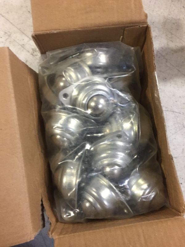 Photo 2 of 16Pcs 1” Roller Ball Transfer Bearings, 360º Rotation Universal Ball Casters, 400Lbs Carbon Steel Round Ball Transfer Unit for Conveyor, Roller Stand, Transmission, Furniture
