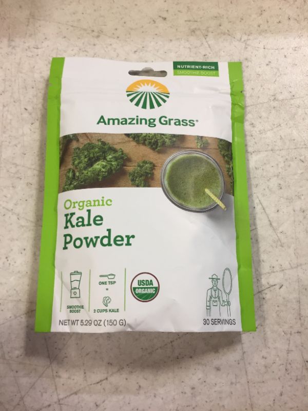 Photo 2 of Amazing Grass Kale Greens Booster: Greens Powder Smoothie Mix, Smoothie Booster with Vitamin A & Vitamin K, Chlorophyll Providing Greens, 30 Servings- BEST BY- 02/2024