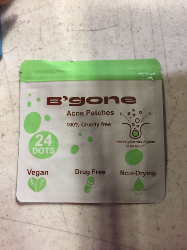 Photo 2 of B'gone Absorbing Hydrocolloid Acne Patch, Spot Stickers for Face and Body, Not Tested on Animals, No Toxic Ingredients (24 Count) for Blemish and Zit Coverage
