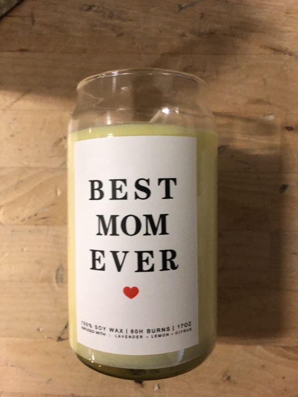 Photo 1 of "BEST MOM EVER" Happy Birthday Gifts for Women | Unique Gift for Best Friend | Soy Lavender, Lemon & Citrus Candles Gift idea for Her Sister Mom Coworker