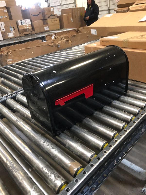 Photo 1 of Architectural Mailboxes Admiral Large, Galvanized Steel, Post Mount Mailbox, Black