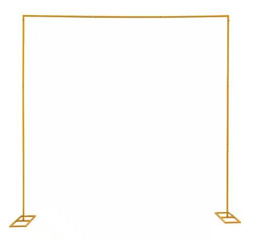 Photo 1 of 118.2 in. x 118.2 in. Gold Metal Wedding Arch Backdrop Stand with Bases Arbor
