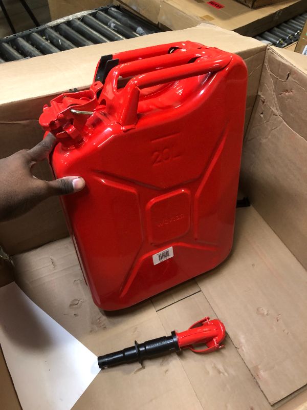 Photo 2 of Wavian USA JC0020RVS Red Authentic NATO Jerry Fuel Can and Spout System (20 Liter)