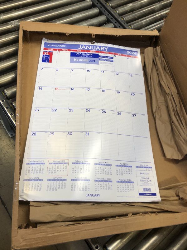 Photo 1 of AT-A-GLANCE 2024 Wall Calendar, 20" x 30", Extra Large, Spiral Bound, Monthly (PM42824) Extra Large 2024 New Edition
